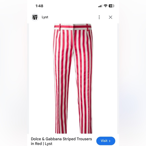 Dolce & Gabbana Pants & Jumpsuits Dolce Gabbana Red And White — free download